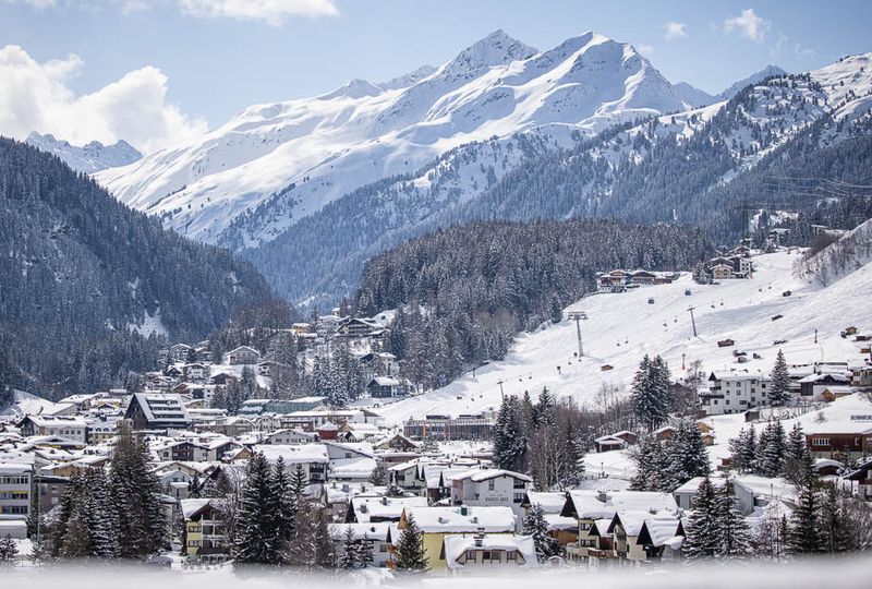 The view over the village of St Anton after snowfall