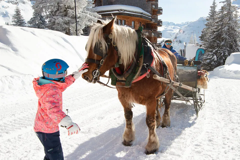 Horse sleigh rides are a popular activity in Avoriaz